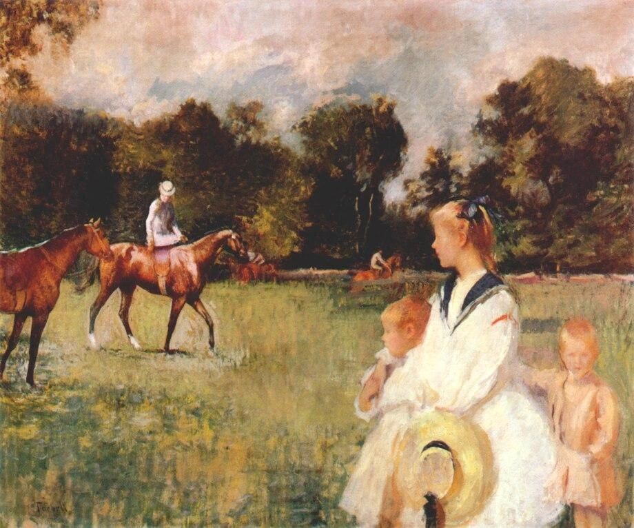 Edmund Tarbell - Ammaestrare i cavalli, Currier Museum of Art, Manchester